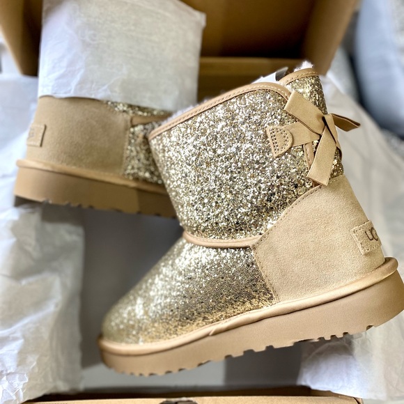 New Gold Uggs Classic Mini Bow Cosmos 10 - Picture 6 of 13